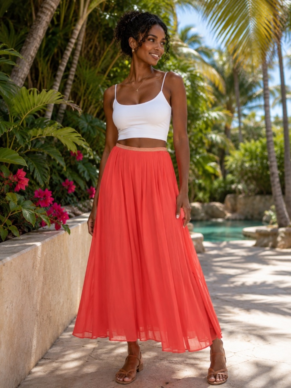 Love Riche Long Pleated Kirt Small